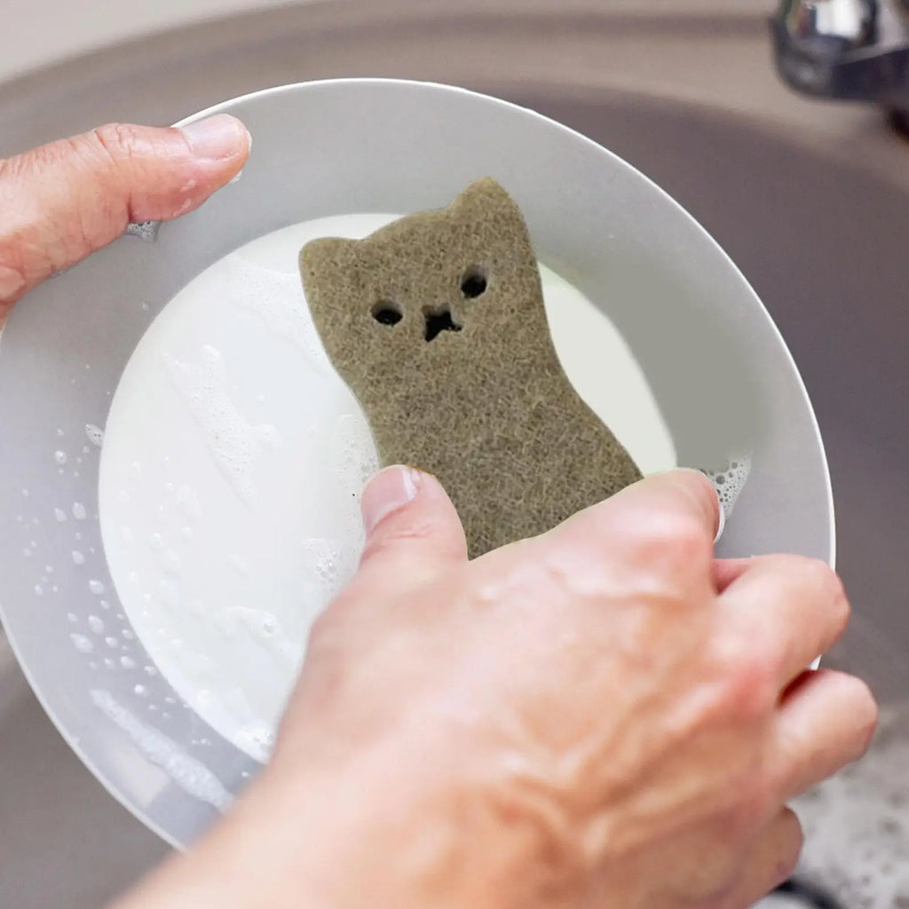 Cat Cleaning Sponge Kitchen Scrub Sponges Cat Cleaning Sponge Dishwashing Scrubber Non-Scratch Dish Washing Pad Kitchen Scrubber Oasis Select