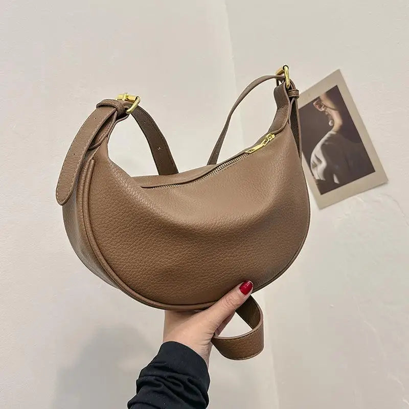 Women's Crescent Crossbody Bag | Soft PU Leather Hobo Sling
