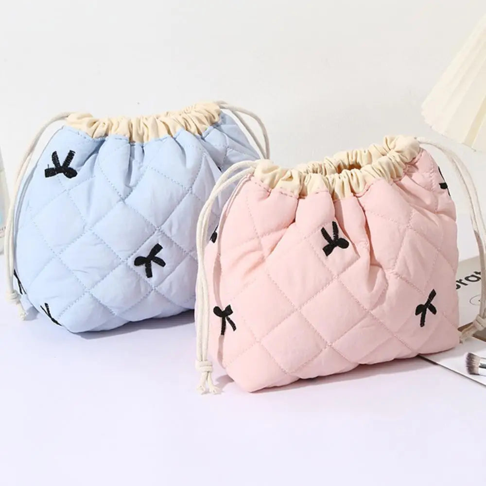 Ladies' Cotton Makeup Bag Embroidered Drawstring Storage Bag Travel Cosmetic Bags Large Capacity Hanging Toiletry Storage Bag Oasis Select