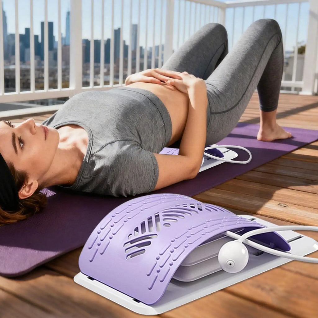 Lumbar Stretcher Ergonomic Back Stretcher for Lower Back Relief Adjustable Support Board Corrector for Workout Women Men Indoor Oasis Select