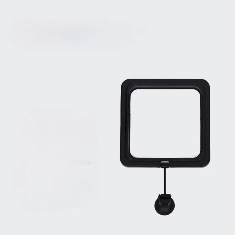 Aquarium Suction Cup Feeder Fish Tank Ring Feeder Fish Tank Station Floating Food Tray Feeder Fish Tank Accessory aquarium Oasis Select Black square