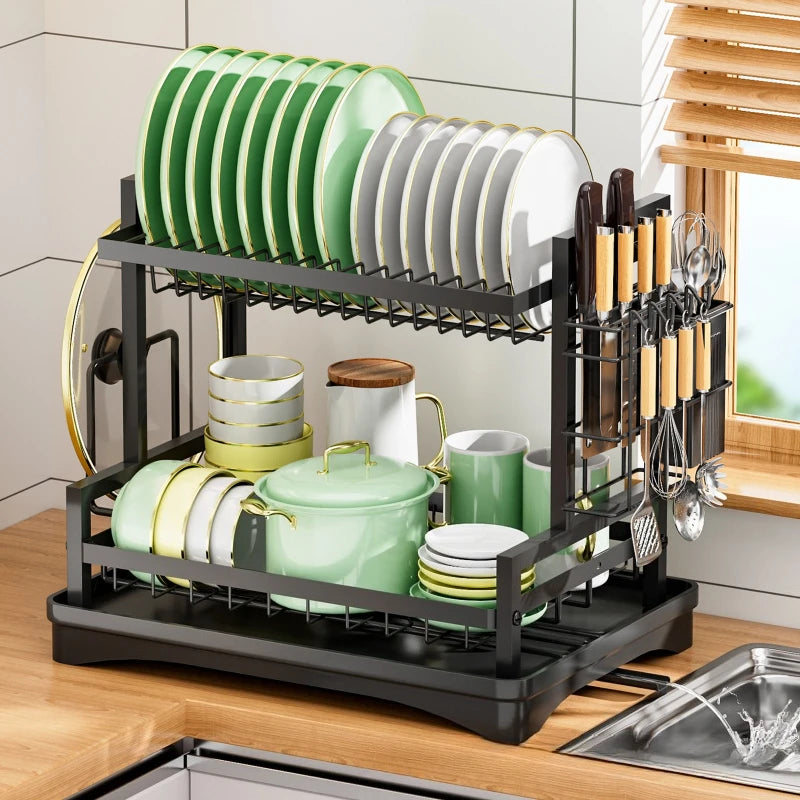 Kitchen Sink Countertop Drain Bowl Rack Drain Basket Rack Cupboard Knife Fork Tableware Dish Storage Rack Oasis Select