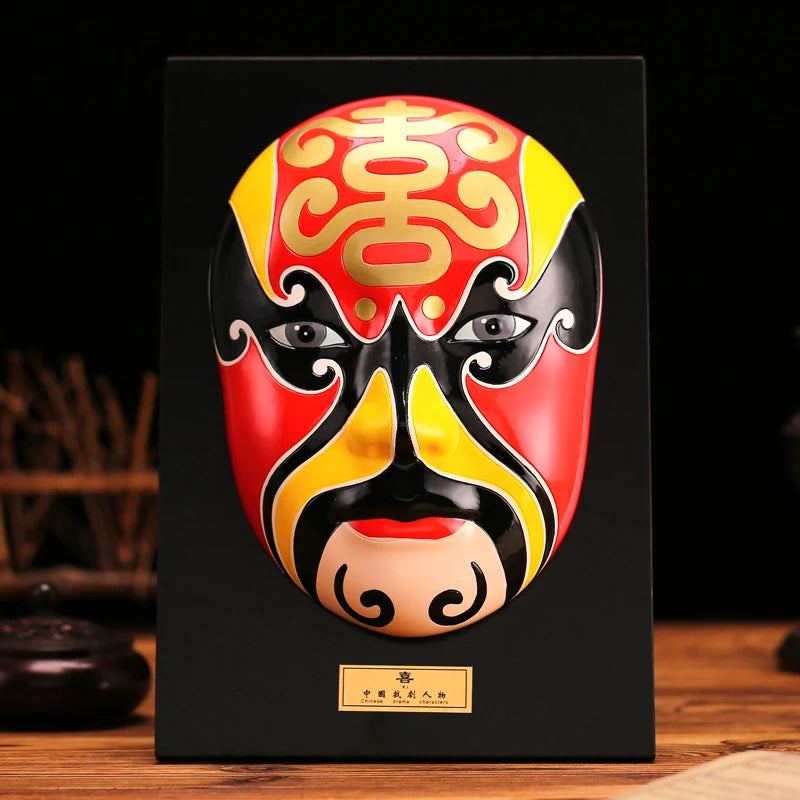 Restaurant Decoration Five Way God of Wealth Facial Decoration Pendant Sichuan Drama Chinese Style Wall Decoration Oasis Select hi 28cm x 19cm