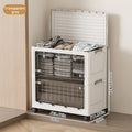 COIZYZZL Large Capacity Foldable Storage Bin, Transparent Mobile Organizer with Wheels, Space-Saving Design for Clothes & Toys Oasis Select 60cm Clear