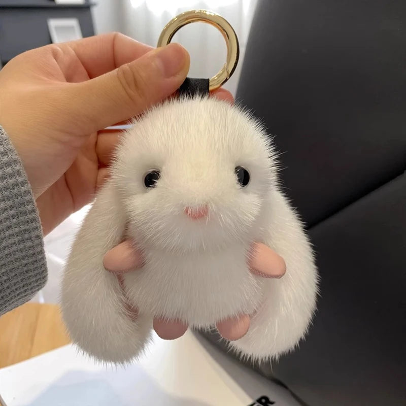 Cute Rabbit Plush Keychain Women Bag Car Keychain Pendant Decoration Jewelry Bags Hanging Accessories Gifts Oasis Select MR-01