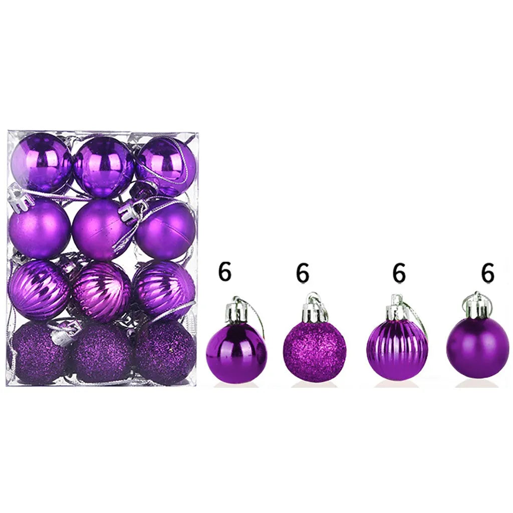 30mm Christmas Xmas Tree Ball Bauble Hanging Home Party Ornament Decor 24pc Tree Decoration Balls Xmas Party Hanging Pendant Oasis Select E 3cm