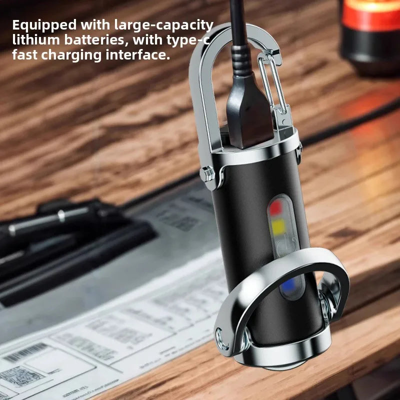 Portable Keychain Multi-Function Rechargeable Emergency Flashlight for Outdoor Mini Flashlight for Outdoor Camping Hiking Light Oasis Select