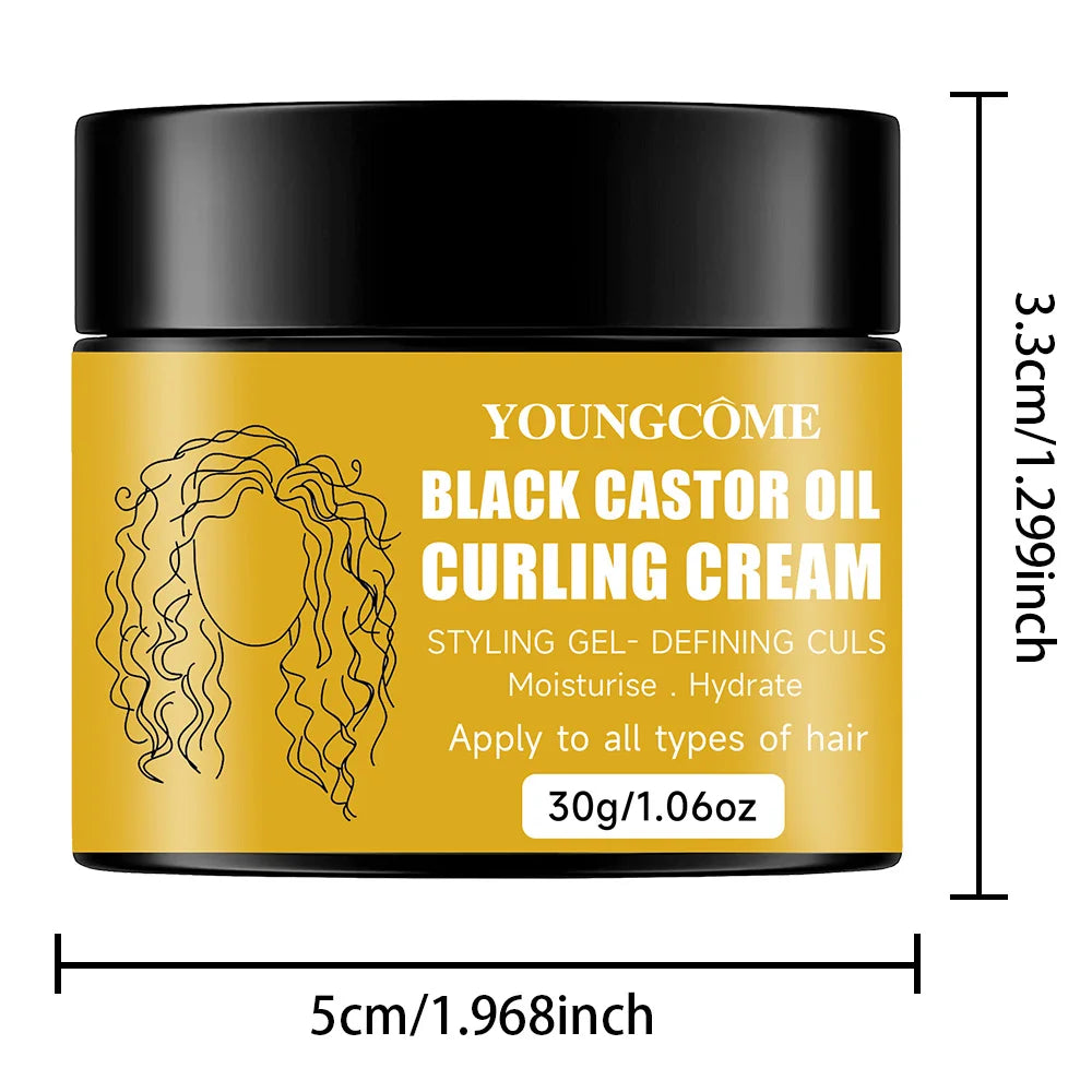 Black Castor Oil Curl Defining Cream – Anti-Frizz & Hydrating Curl Defining Cream Oasis Select 30g