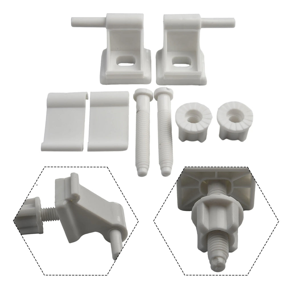 1pair Plastic Toilet Seat Hinge Bolts Screw Fixing Fitting Kit Toilet Lid Hinge Replacement Parts Bathroom Accessories Oasis Select