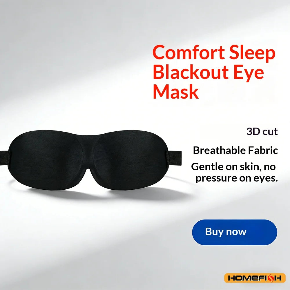 3D Adjustable Sleep Mask with Breathable Design, Blocks Light While Allowing Air Circulation for Eyes, Unisex Comfort Fit Oasis Select