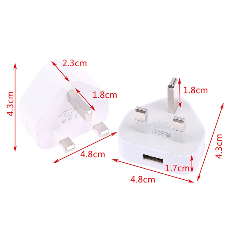 Universal UK Plug 3 Pin Wall Charger Adapter With 1/2 USB Ports Charging Charging Charger Oasis Select
