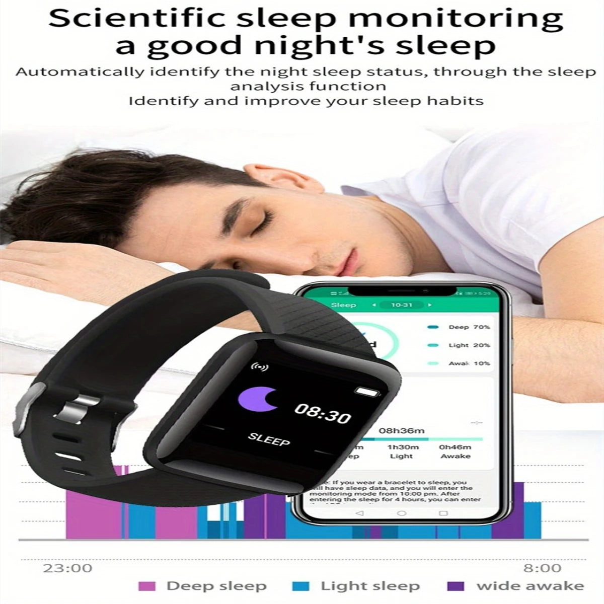 CHAOGENB Smart Watch – Fitness Tracker & USB Charging Bracelet