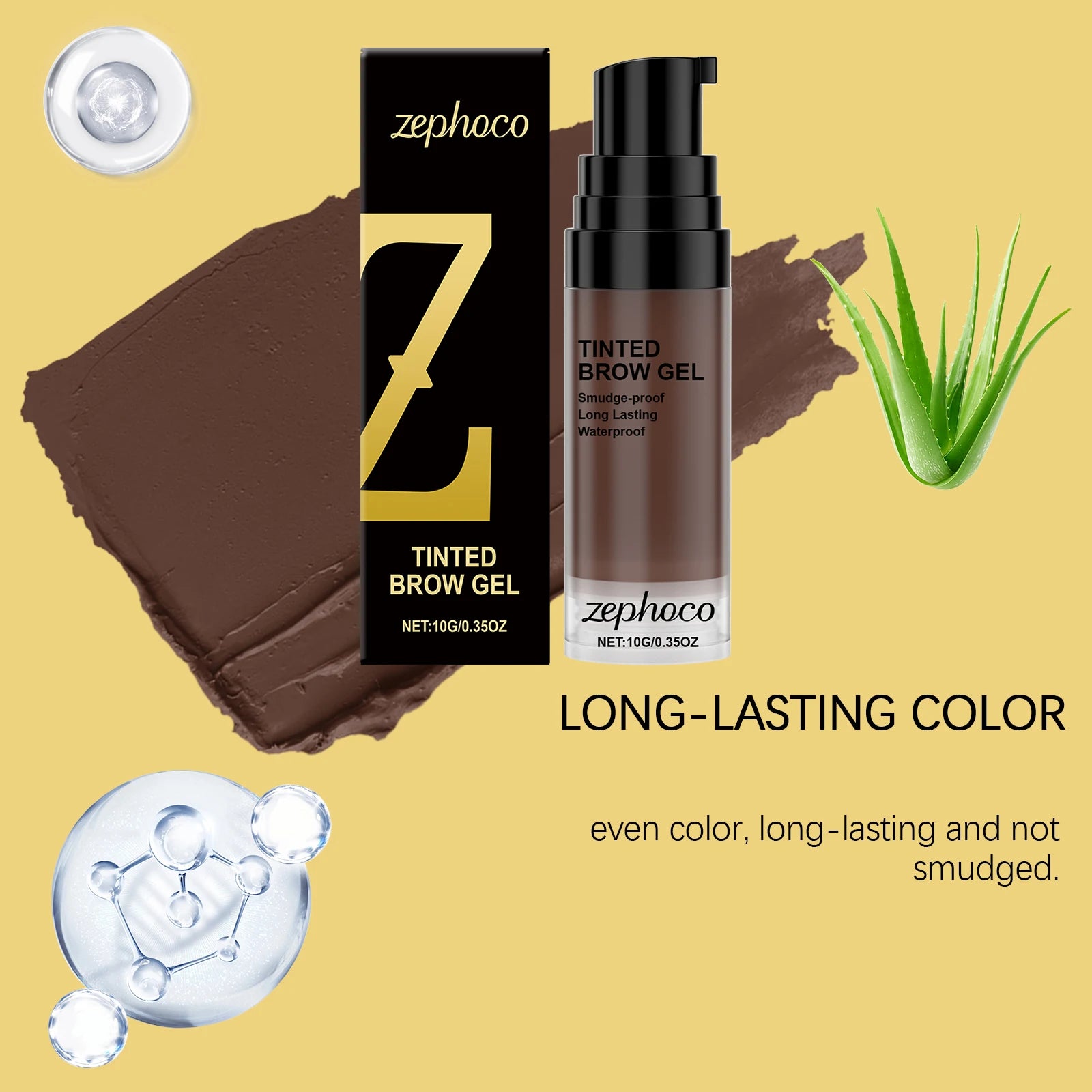 Zephoco Waterproof Eyebrow Tint Gel – Long-Lasting Brow Color