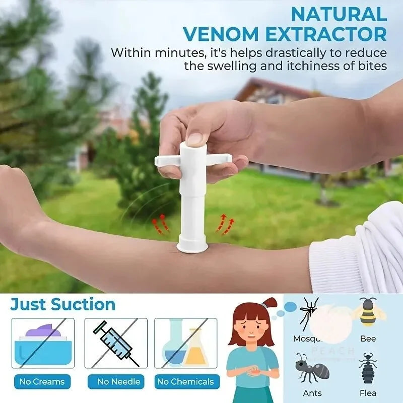Suction Tool, Remover - Bug Bites And Bee/Wasp Stings, Natural Insect Bite Relief, Chemical Free Single Oasis Select