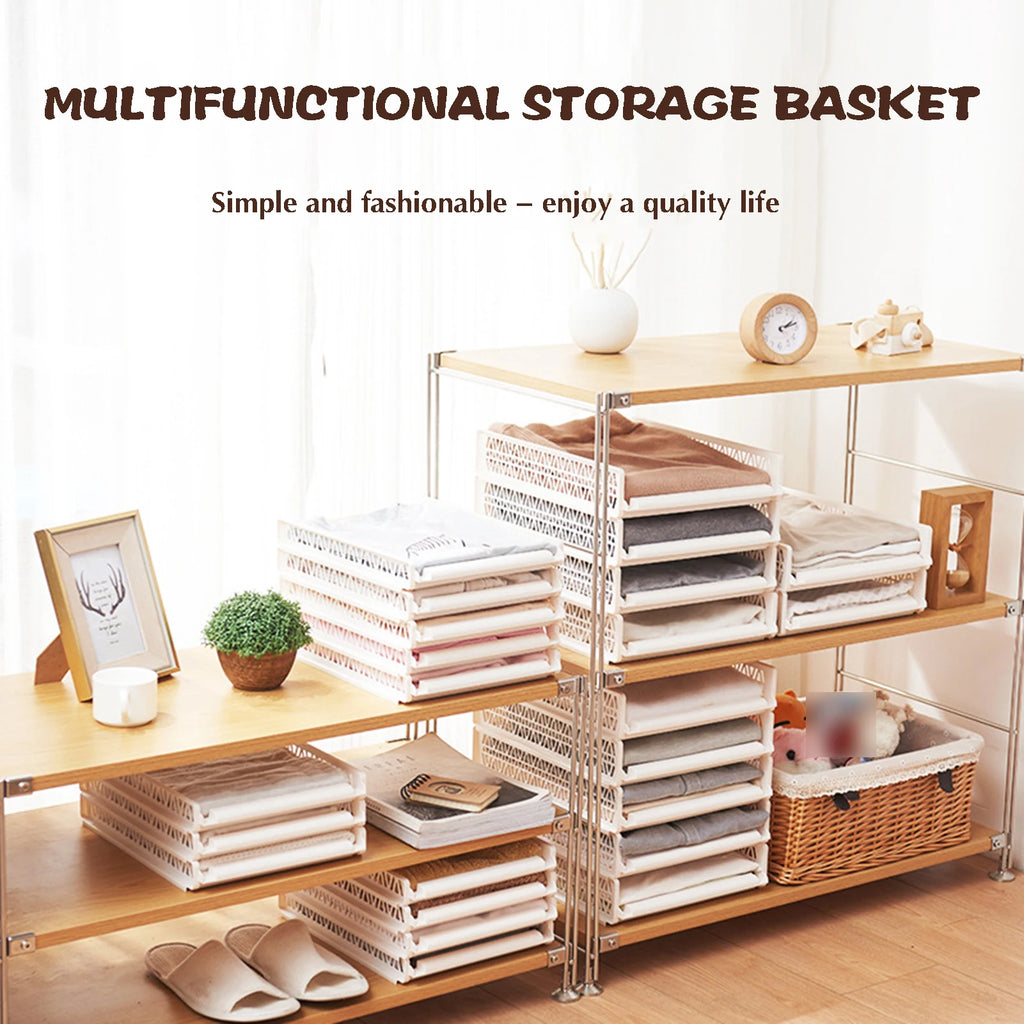 Bedroom Storage Shelves Wardrobe Closet Layered Partitions Home Drawers Organizer Stackable Storage Box Space Separation Tool Oasis Select