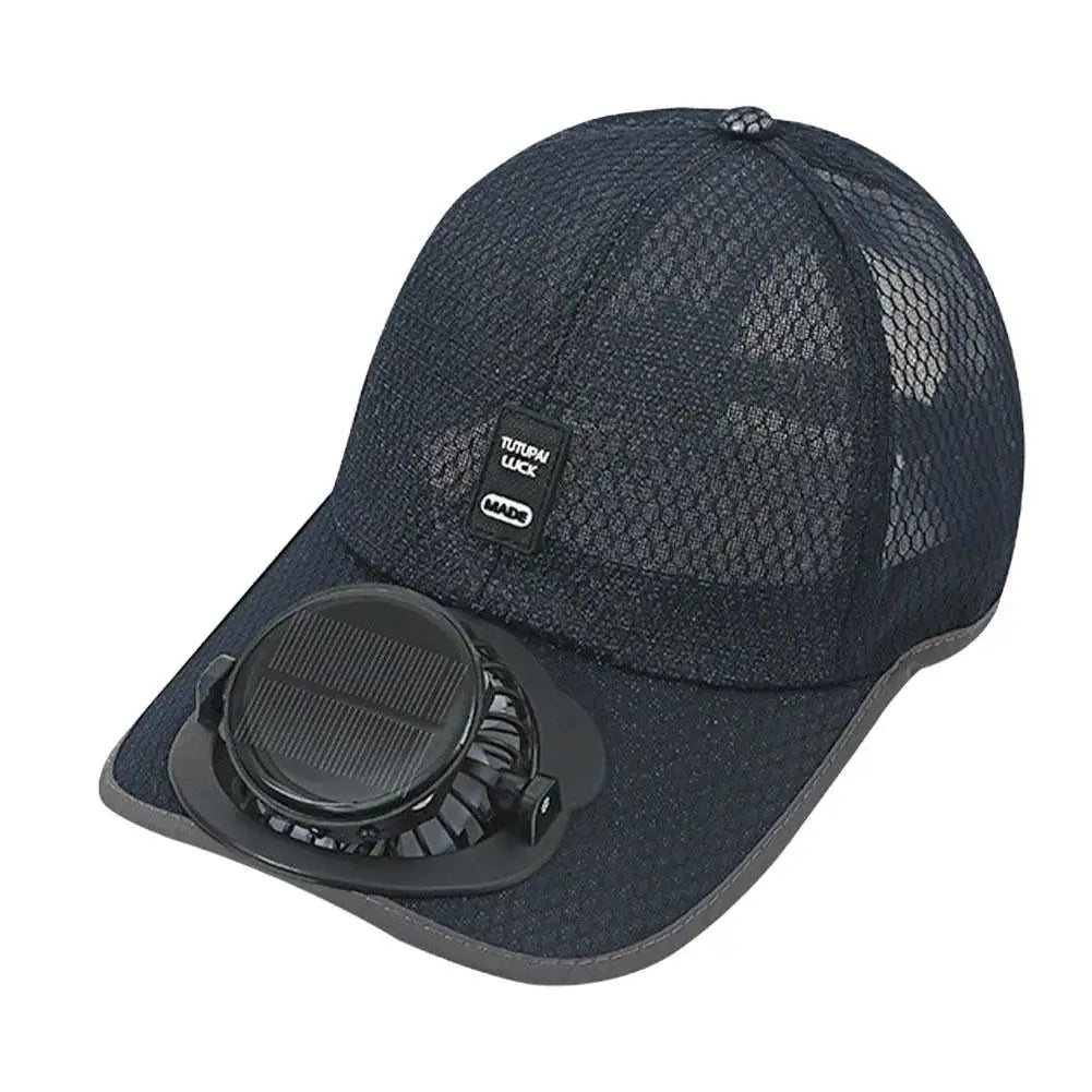 Summer Breathable Mesh Cap Solar Fan Cap Outdoor Leisure Sun Shading And Sun Protection Baseball Cap New USB Fan Cap Oasis Select Blue