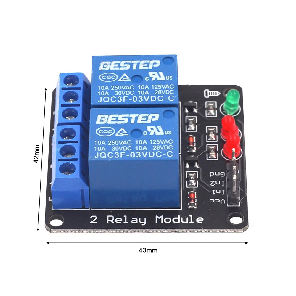 3V 1 2 4 Channel Relay Module Board Low-Level Trigger With Light Relay Output 1 2 4 Way Relay Module for Arduino Raspberry Oasis Select 2 Channel