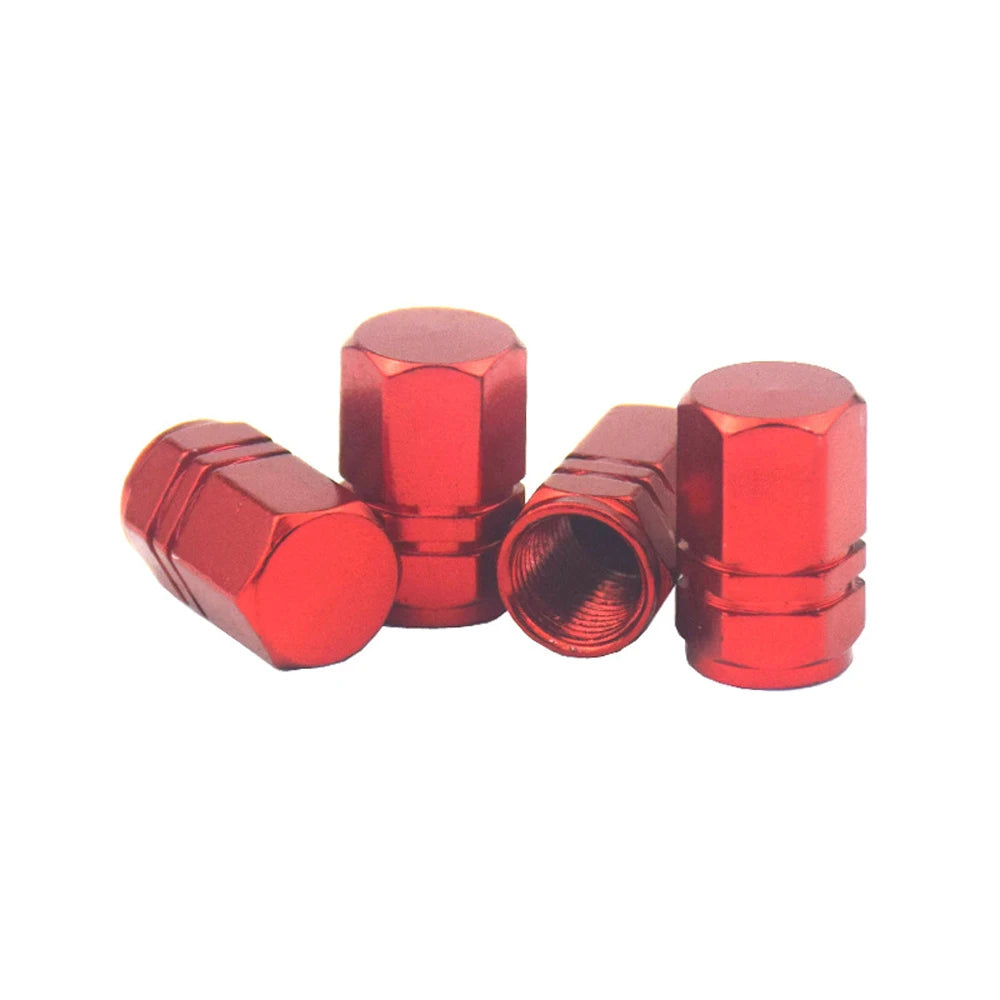 Car Tire Valves Caps Universal Air Caps Cover Aluminum Alloy Tire Valves Stem Caps for Cars SUVs Trucks Motorcycles Bicycles Oasis Select Red