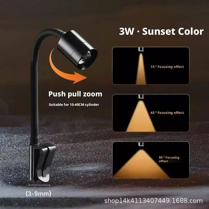 SHINEKNOT 3W Clip-On Aquarium LED Spotlight | Adjustable Focus