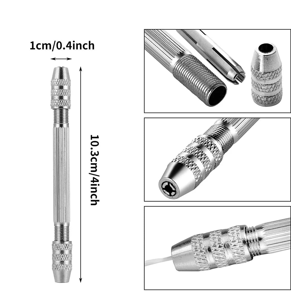 Double-Head Hand Drill Base, 0.8-3.0mm, Copper Jewelry Making Tool, Wire Twisting Tool, DIY Hairpin Keychain Bracelets Necklace Oasis Select