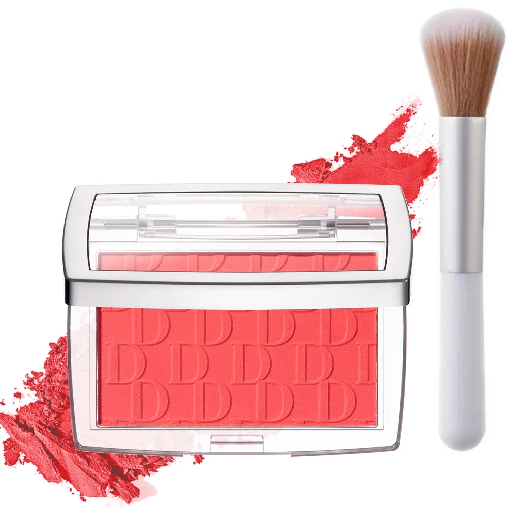 Matte Embossed Blush Palette High Pigmented Pink Coral Cheek Blush Powder With Professional Makeup Brush Oasis Select 015