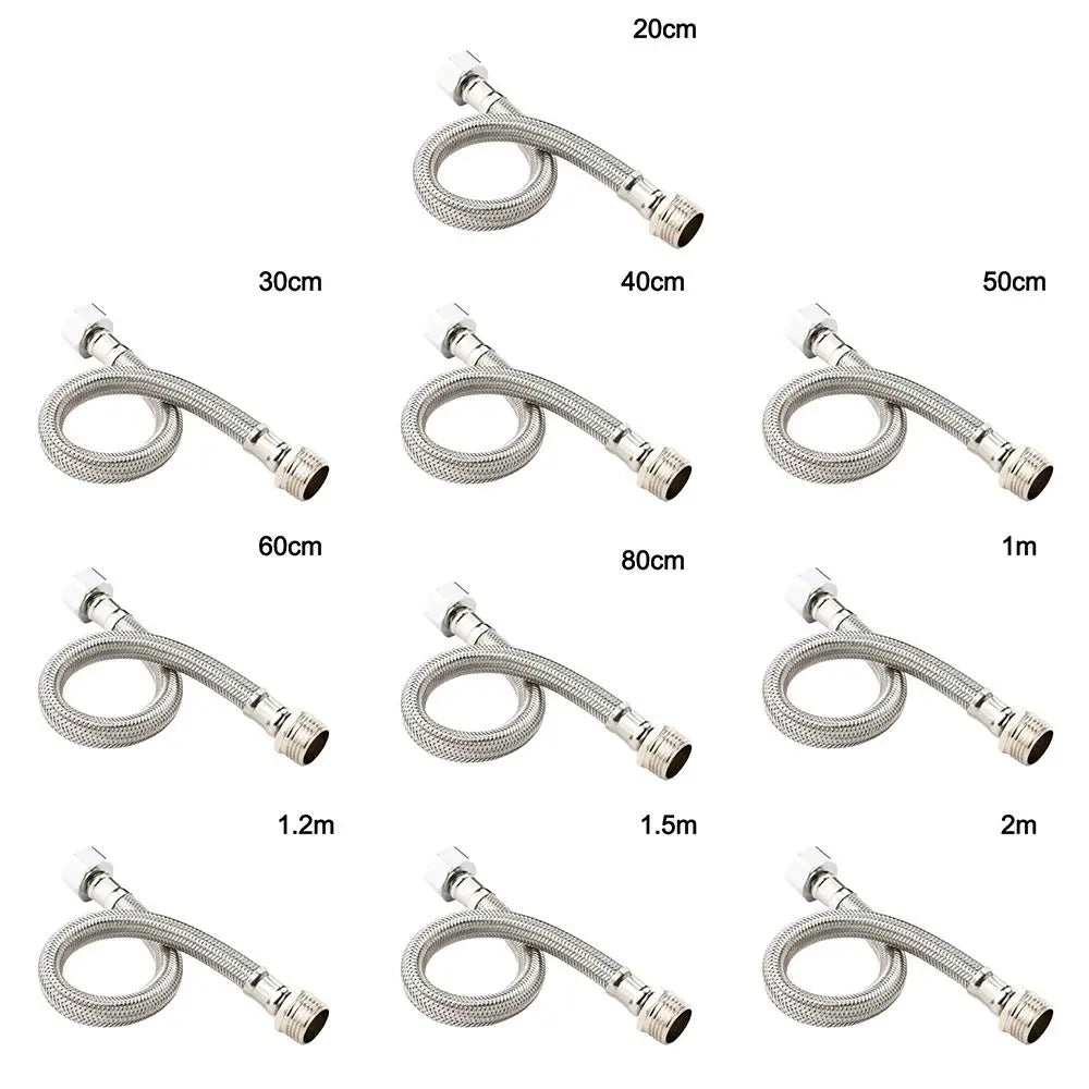 20-200CM Length Flexible Shower Hose Stainless Steel Internal Threaded Extension Sprayer Pipe Adjustable Length Oasis Select