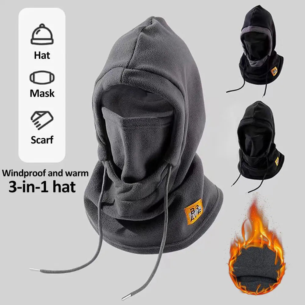 Riding Winter Warm Hat with Mask and Neck Warmer 3-in-1 Windproof Balaclava for Men and Women Cycling Cold Weather Protection Oasis Select