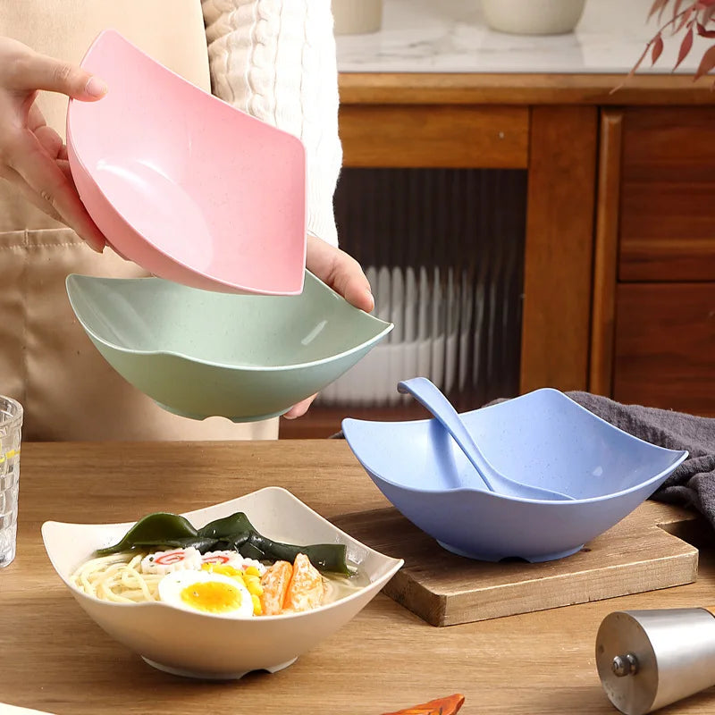4pcs Salad Bowl Set Western Salad Dish Durable Plastic Bowls, Food Storage Containers for Family Gatherings and Everyday Use Oasis Select