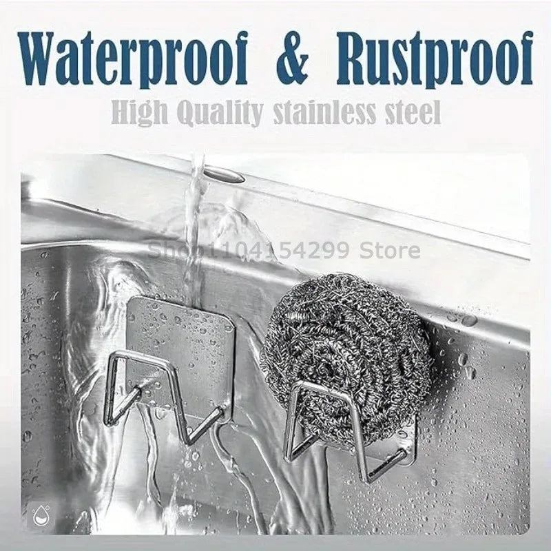 Kitchen Stainless Steel Sink Shelf Sponges Holders Adhesive Drain Drying Rack Wall Hooks Accessories Storage Organizer Oasis Select