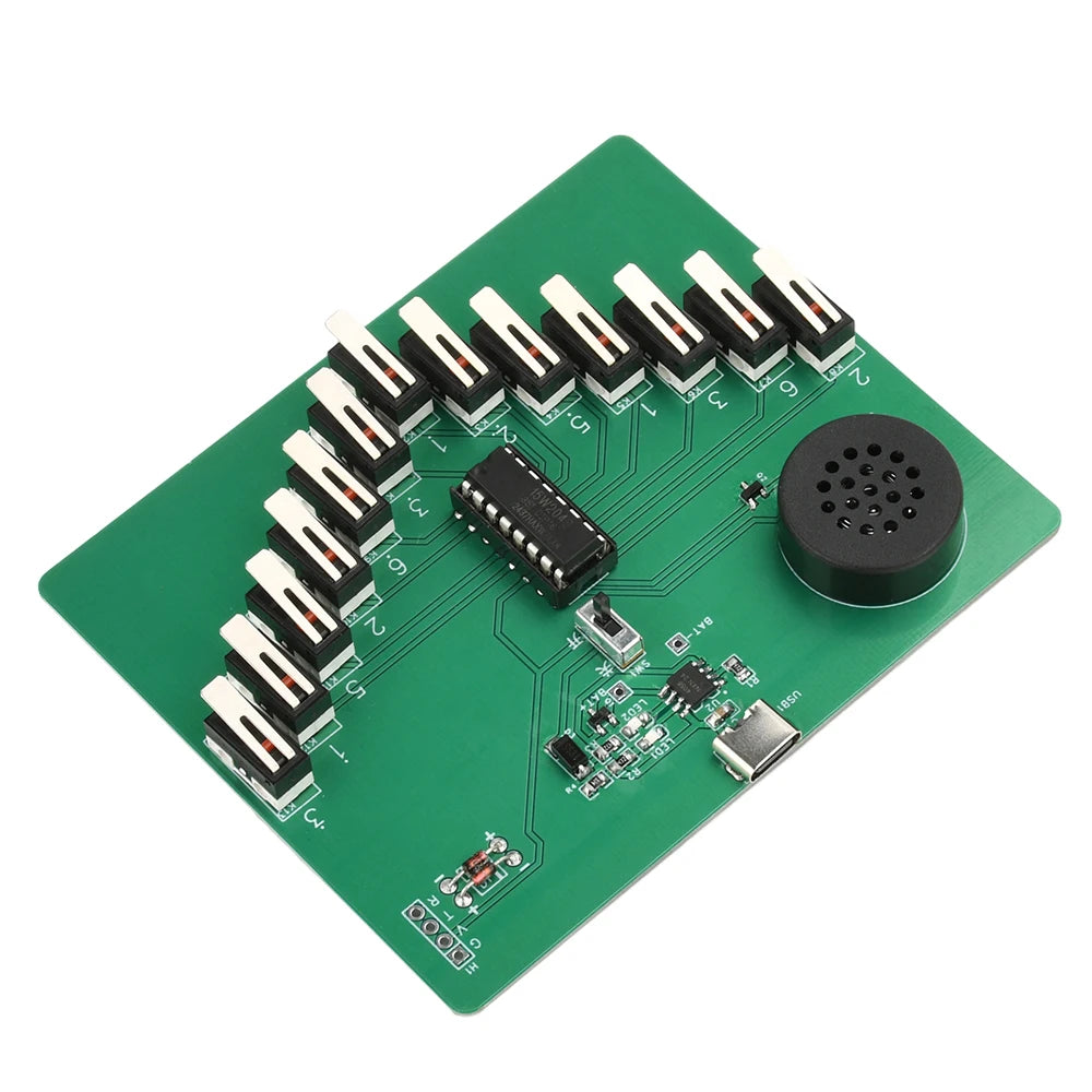DC 3-5V Type-C Electronic Kalimba DIY Kits Pentatonic Scale Musical Instrument Circuit Board Welding Practice Teaching Parts Kit Oasis Select