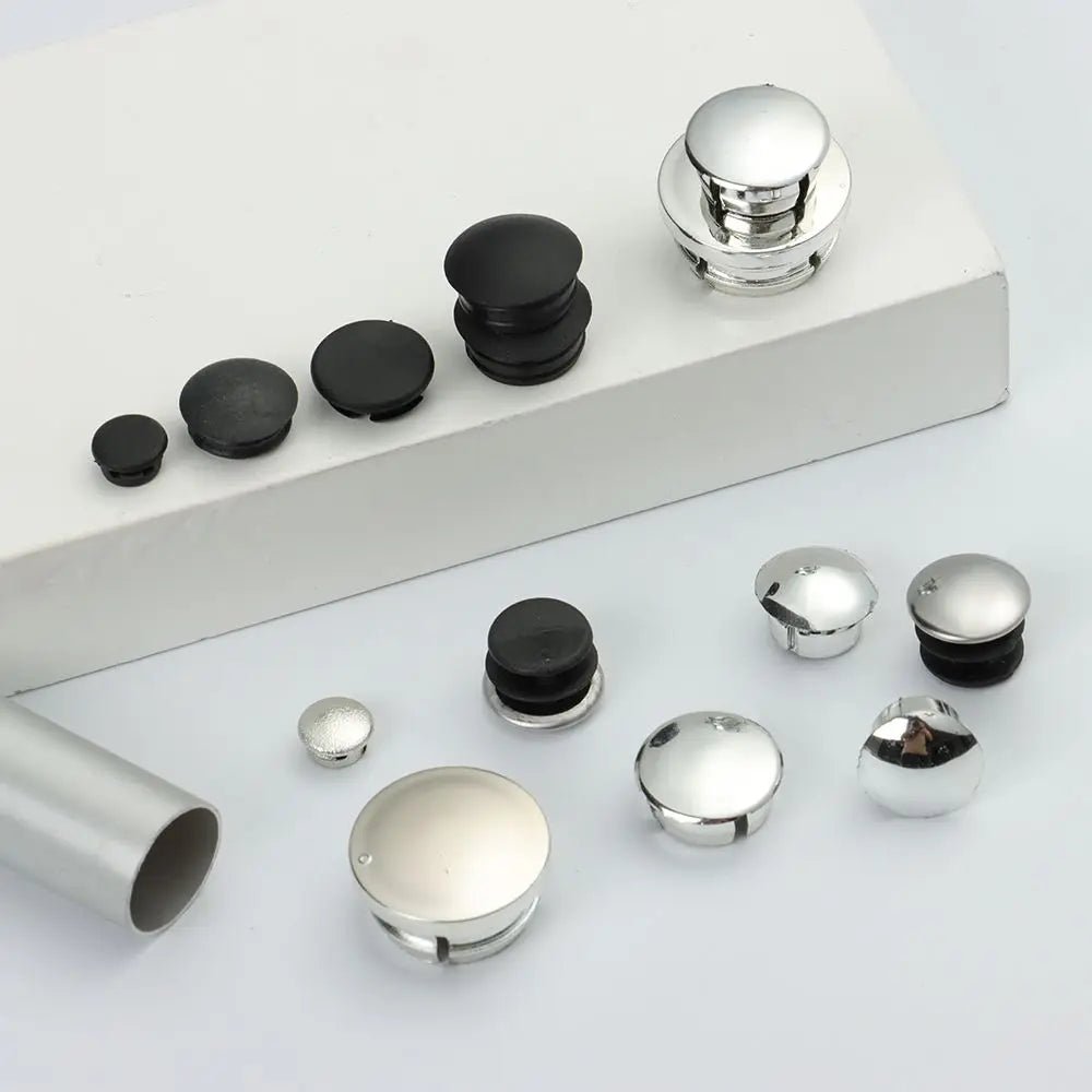10Pcs Stainless Steel Round Pipe Tube End Cap Furniture Leg Plug Blanking End Cap Bung For Home Daily Tool Furniture Accessories Oasis Select