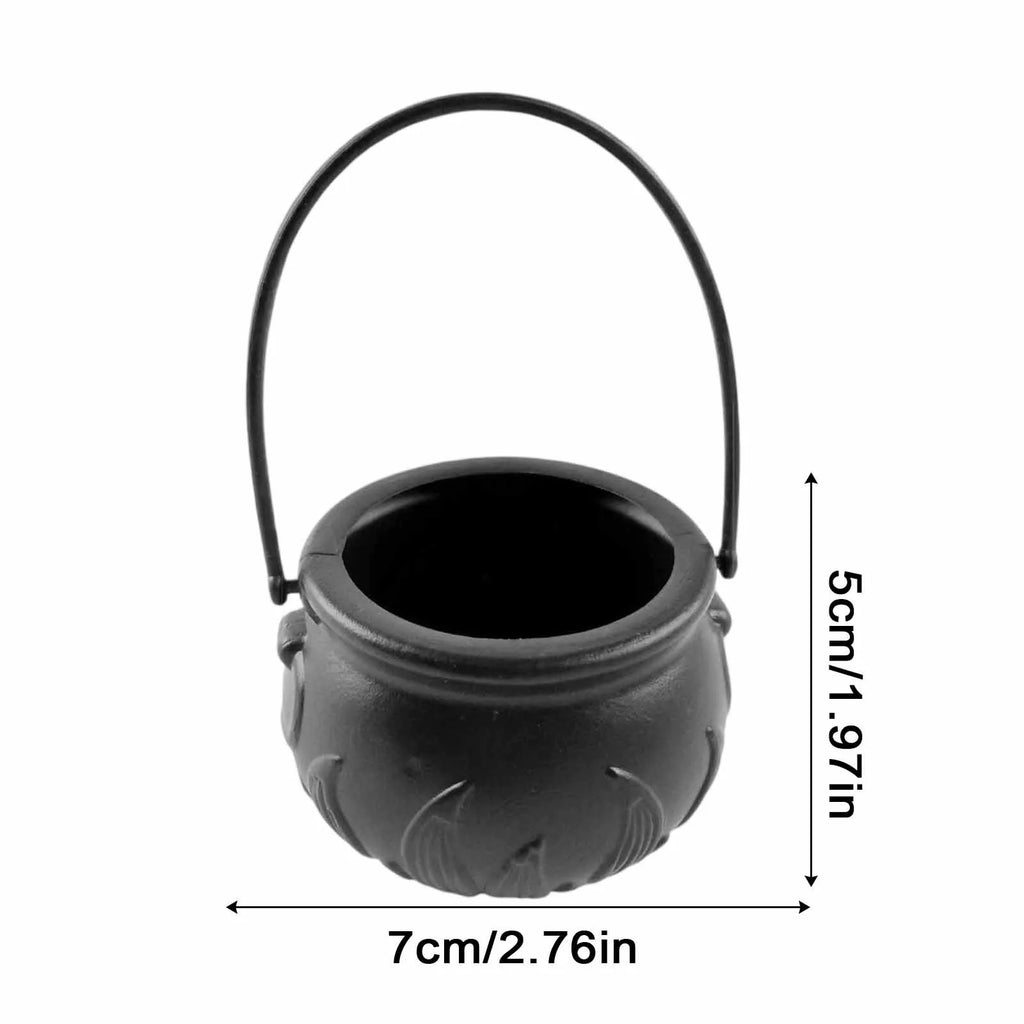 Halloween Witch Cauldron Candy Bucket – Flame Stripe Pot Decor Halloween Candy Bucket Oasis Select A One Size