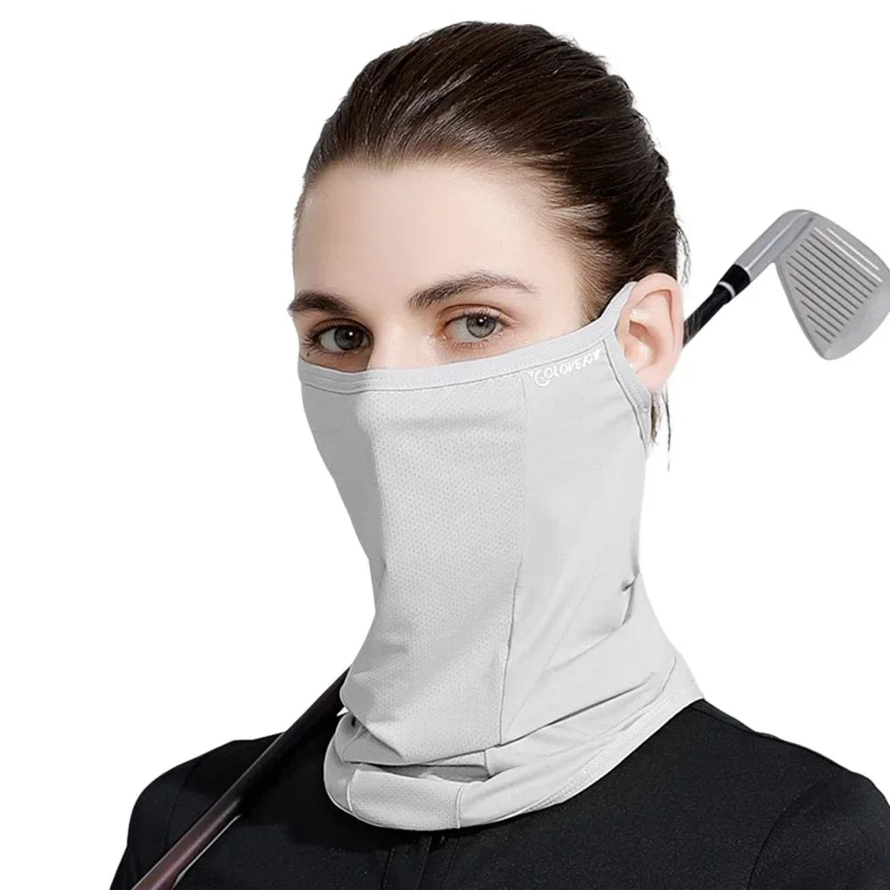 Cycling Face Mask Unisex Ice Silk Breathable Balaclava Ultraviolet Face Mask UV Blocking Military Bandana Multicam Gaiter Scarf Oasis Select GRAY A
