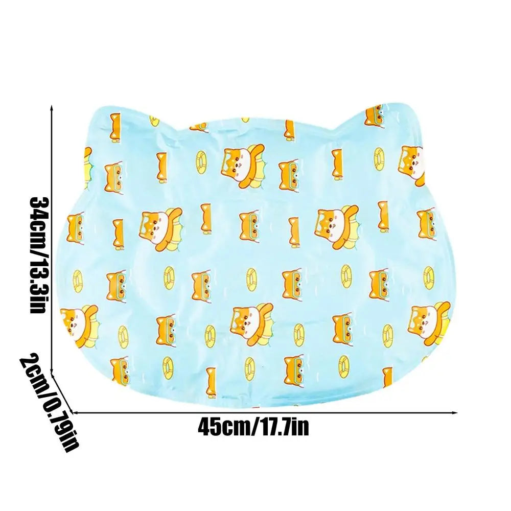 Pet Summer Cooling Mat – Cartoon Ice Silk Pad for Cats & Dogs
