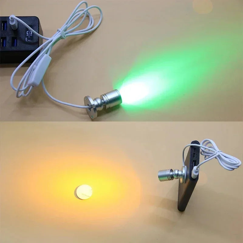USB 5V Led Spot Light 1W 3W Surface Mounted Cabinet Showcase Counter Jewelry Lamp Rotatable Angle Ceiling Mini Spotlight Downlig Oasis Select
