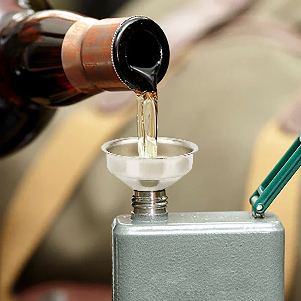 Mini Bar Wine Flask Funnel Stainless Steel Small Mouth Funnels for Filling Hip Flask Narrow-Mouth Bottles Oasis Select