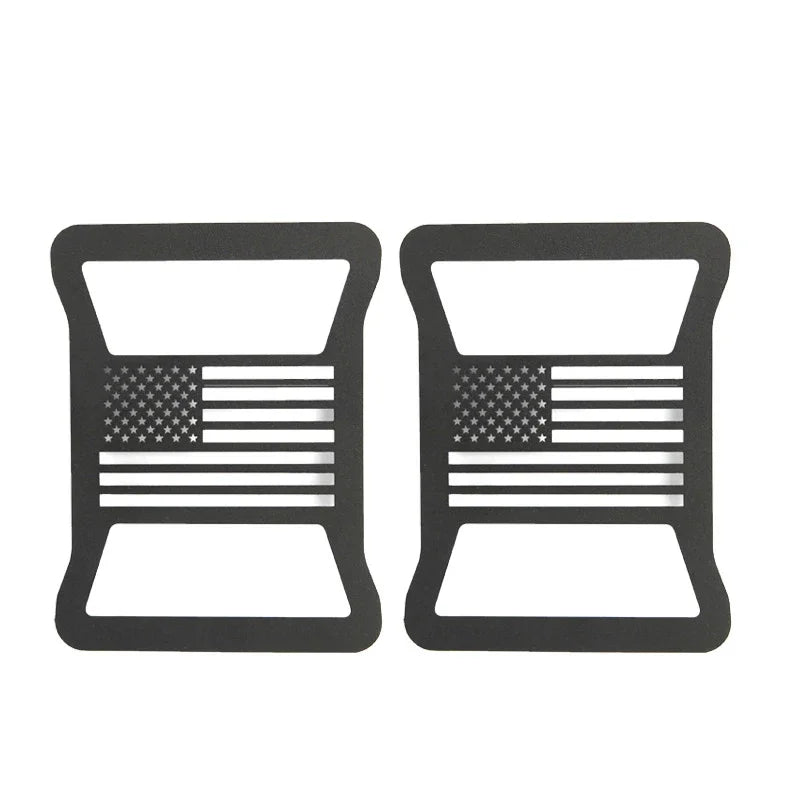 1Pair For Jeep Wrangler JL 2018 - 2022 Lamp Hood Rear Light Cover Decoration Brake Car Sticker Rear Taillight Protector Guard Oasis Select US Flag