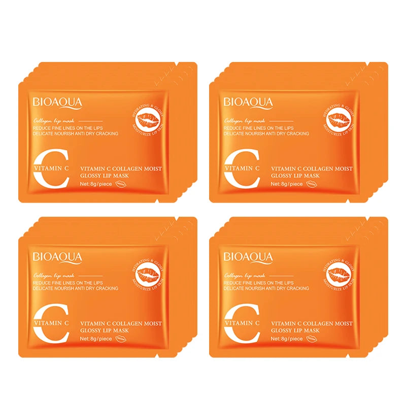 BIOAQUA Crystal Collagen Lip Mask 20pcs – Hydrating Lip Plumper Collagen Lip Mask Oasis Select Vitamin C 20p