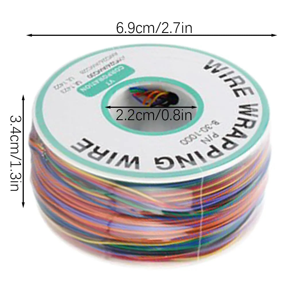 8-Color 30AWG Wire Wrapping Cable 250m Spool – PCB Jumper
