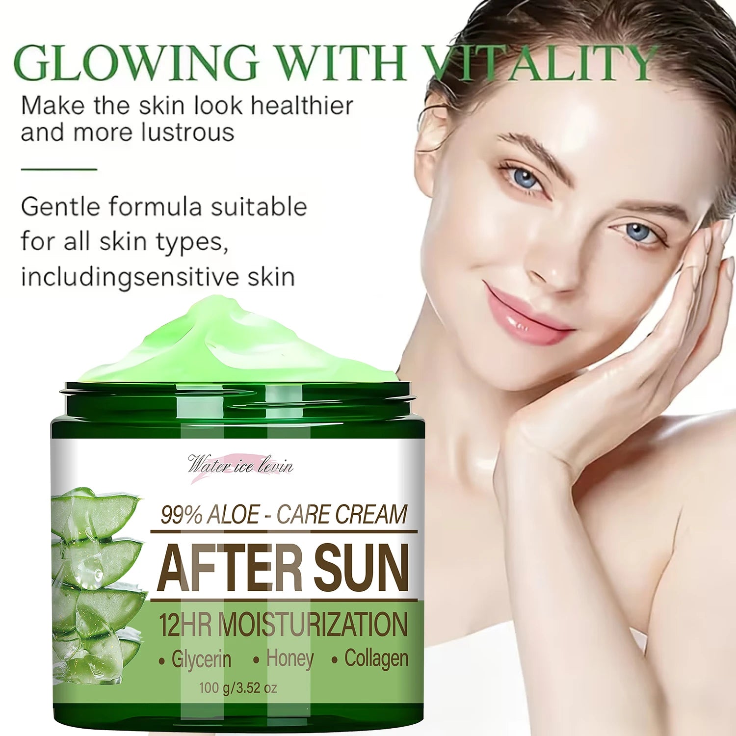 99% Aloe Vera After Sun Cream – 12HR Collagen & Glycerin Moisture After Sun Cream Oasis Select