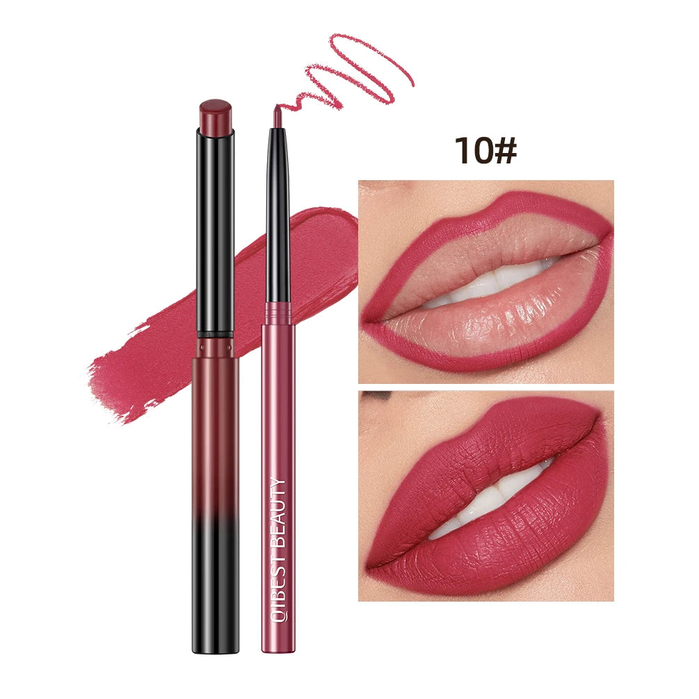 QiBest Matte Nude Lipstick & Lip Liner Set – Waterproof 2-Pc