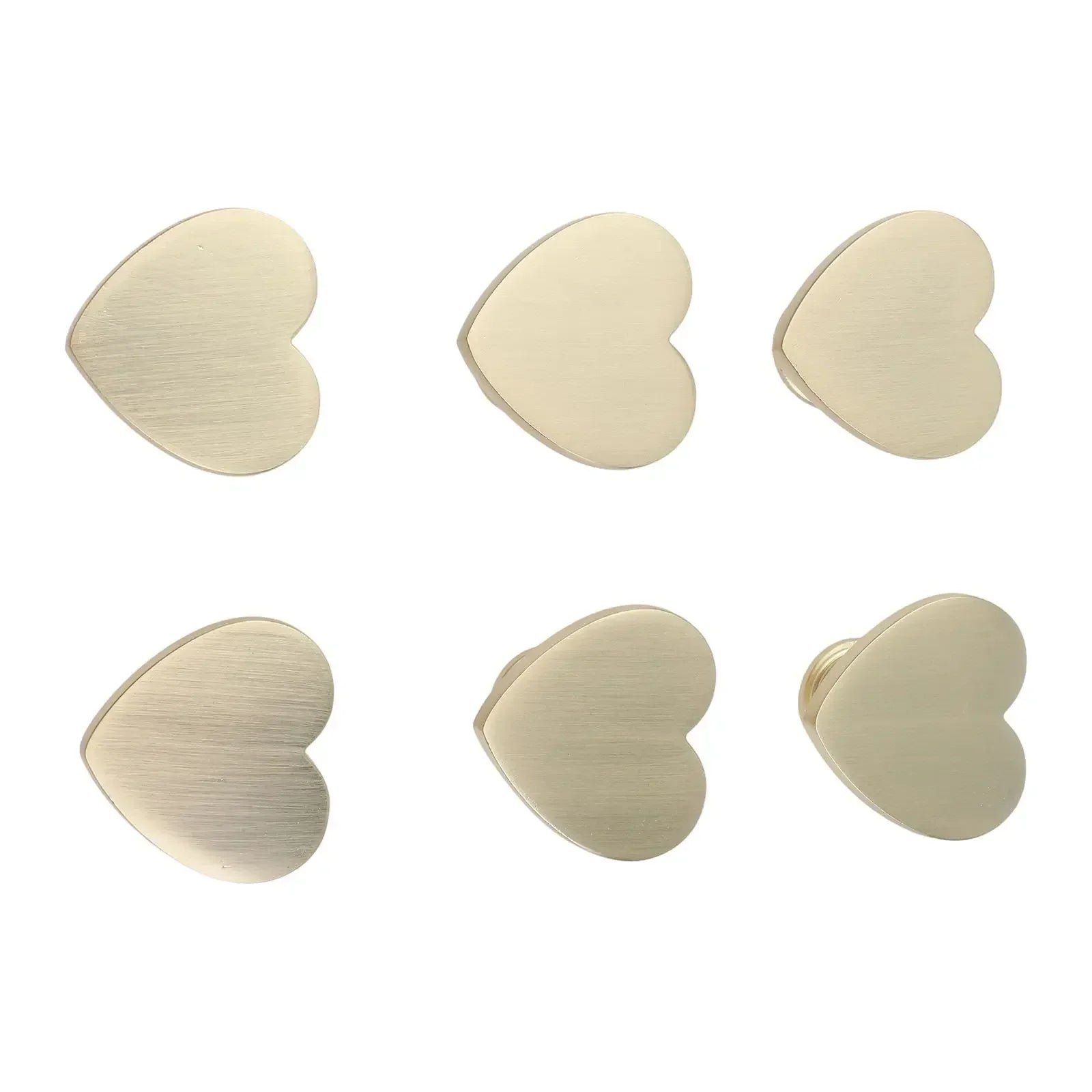 6 Heart Shaped Zinc Alloy Cabinet Knobs with Screws for Furniture Handles Suitable for Drawers Closets Wardrobes and Cupboards Oasis Select