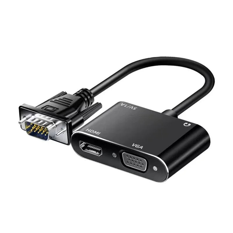 VGA to VGA Female HDMI-Compatible Adapter Splitter with 3.5mm Audio Converter Support Dual Display for Projector HDMI-Compatible Oasis Select