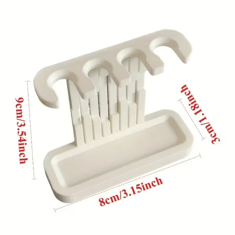 3D Printed Plastic Toothbrush Head Organizer 4 Slots Countertop Holder, Bathroom Storage Rack To Keep Brush Heads Dry Oasis Select White