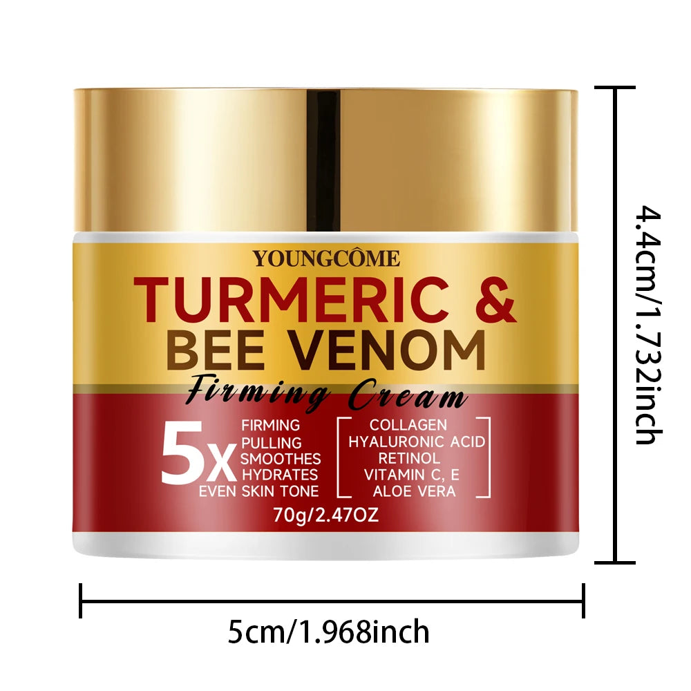 YOUNGCOME Turmeric & Bee Venom Firming Cream Firms and Lifts Loose Skin, Smoothes Skin , Containing Hyaluronic Acid Oasis Select