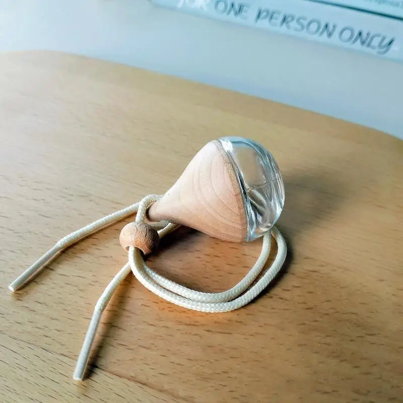 2Pcs Empty Glass Essential Oil Vial With Wooden Cap Car Hanging Perfume Diffuser Bottle For Auto Rearview Mirror Decoration Oasis Select one size