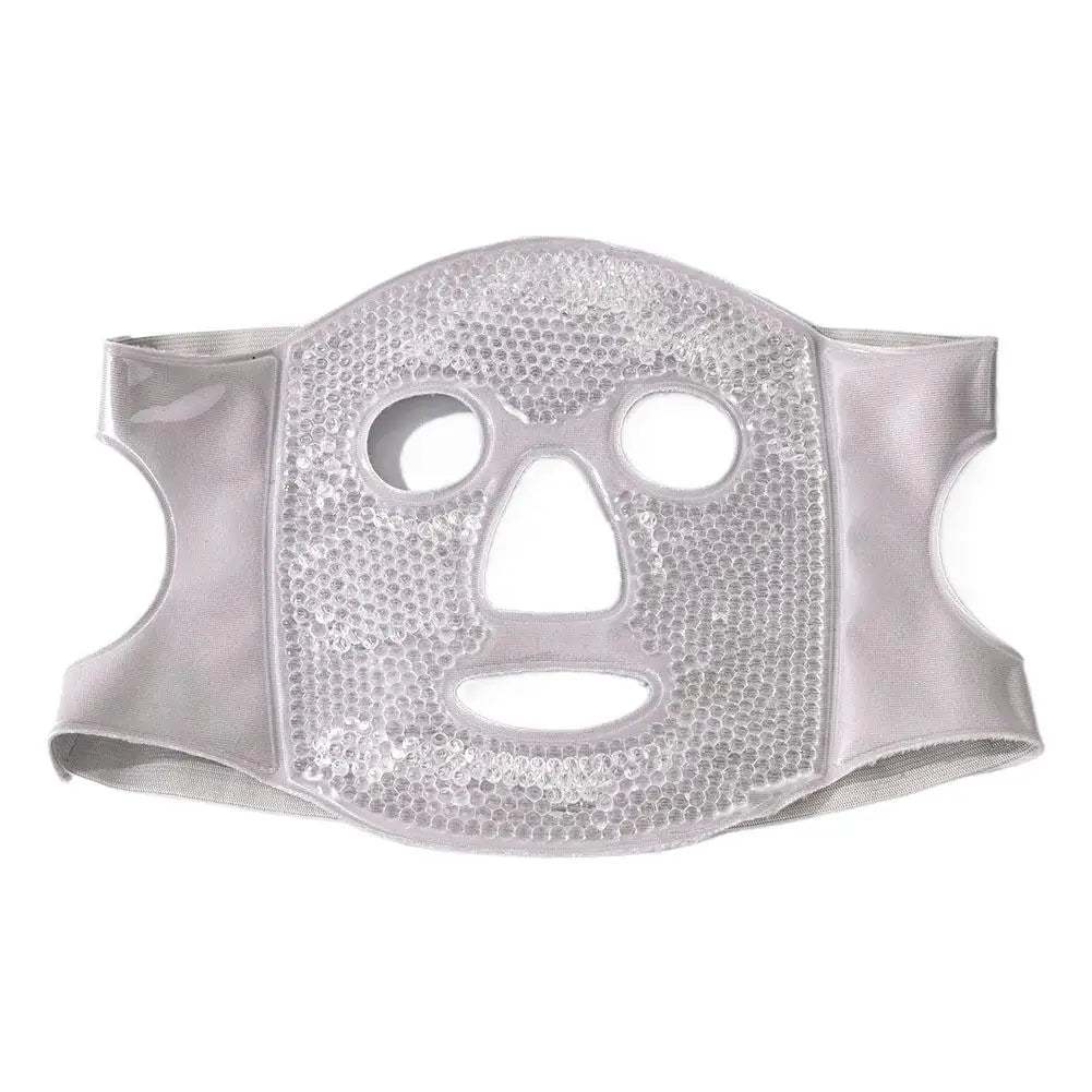 Ice Cold and Hot Heat Full Face Eye Mask New SPA Gel Beads Compress For Dark Circles Puffiness For Women Man Skin Care Tools Oasis Select Sliver