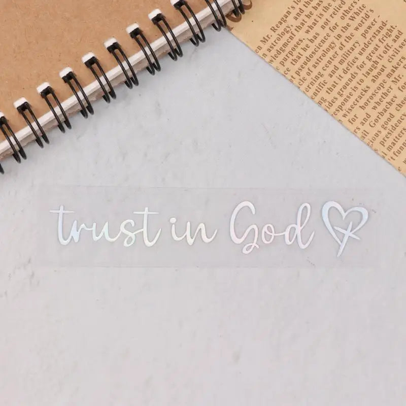 Trust In God Heart Car Rear View Mirror Sticker Decal Faith Bible Verse Christian Church Auto Vehicle Bumper Decor Oasis Select Laser
