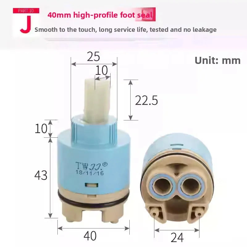 Faucets Mixing Spool Valve 25 MM/35 MM/40 MM Cartridge Ceramic Mixer Tap Kitchen Bath Basin Shower Taps Accessories Oasis Select J-JJ40MM
