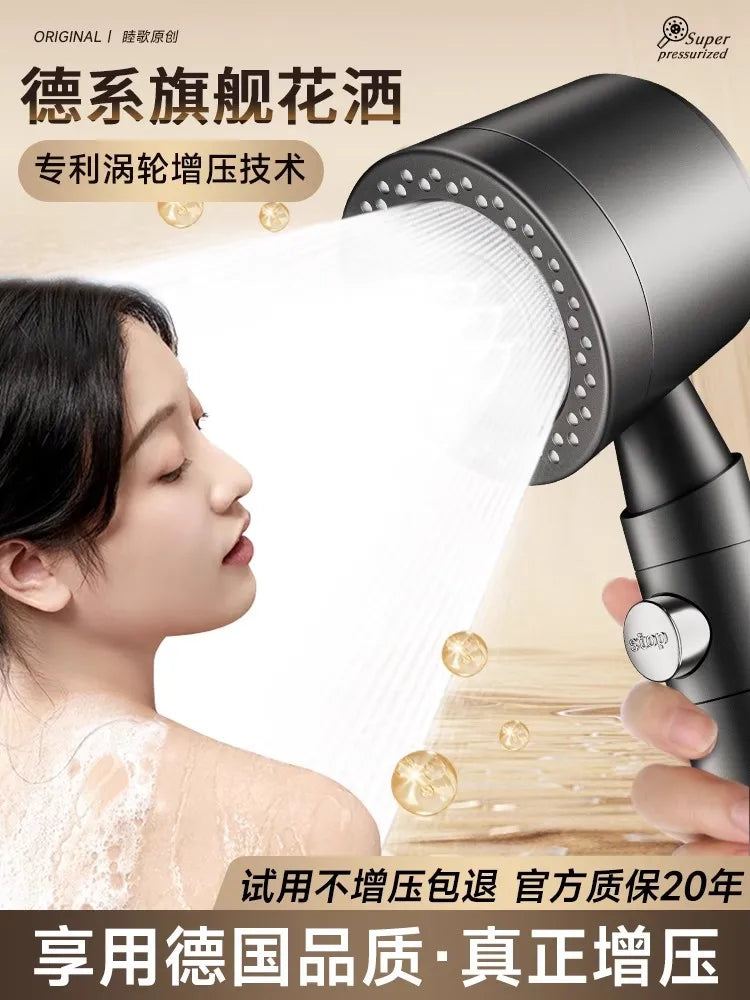 New Large Panel Black High Pressure Shower Head 6 Modes 9 IN 1 Spray with Filter Rain SPA Shower Faucet Bathroom Accessories Oasis Select
